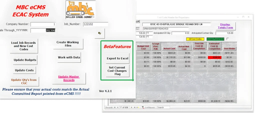 Miller Brothers' legacy system