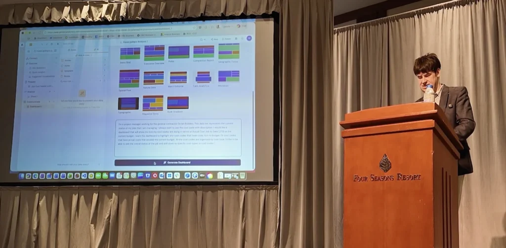 Fraser Gallop of Onware at Computer Guidance Corporation’s Customer Focus 2026 - AI Generated Dashboard